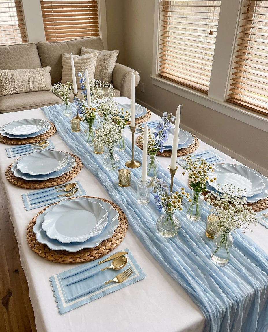 Simply Eco Compostable Table Setting - Sky Blue