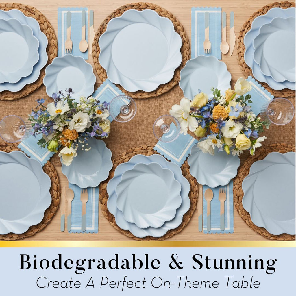 Simply Eco Compostable Table Setting - Sky Blue