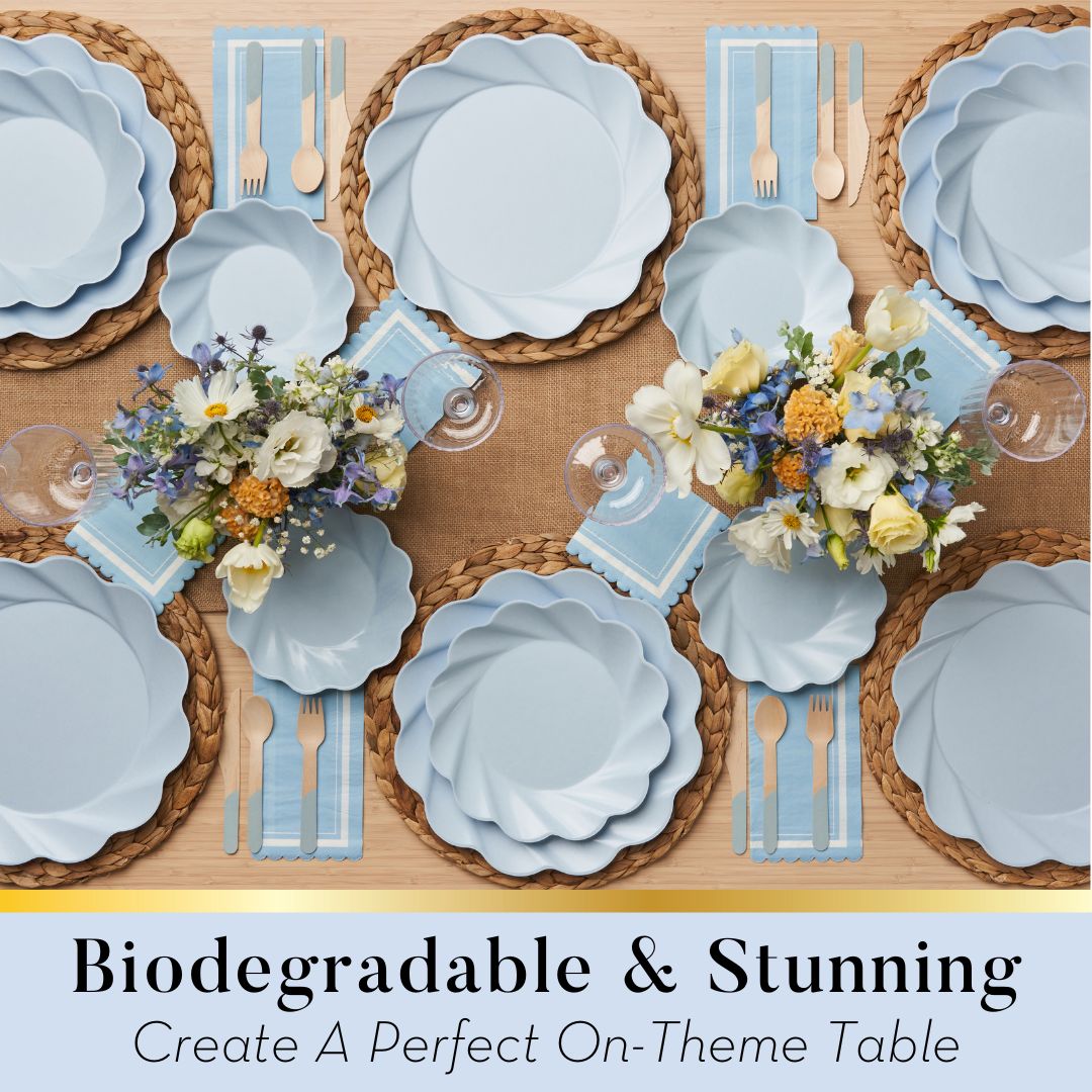 Simply Eco Compostable Table Setting - Sky Blue