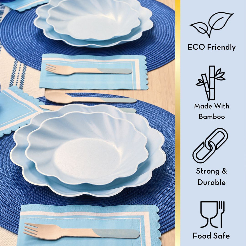 Simply Eco Compostable Table Setting - Sky Blue