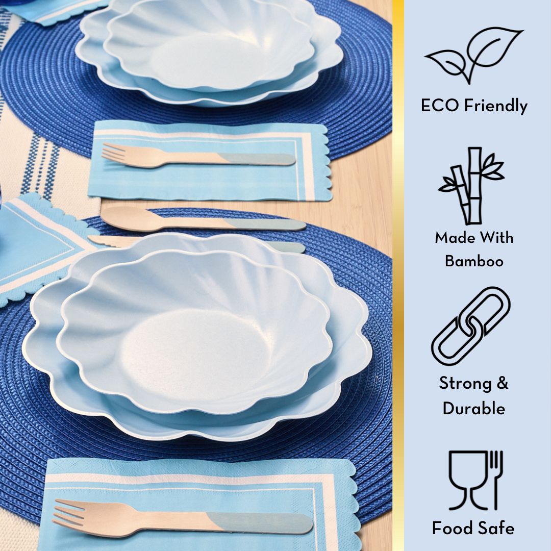 Simply Eco Compostable Table Setting - Sky Blue