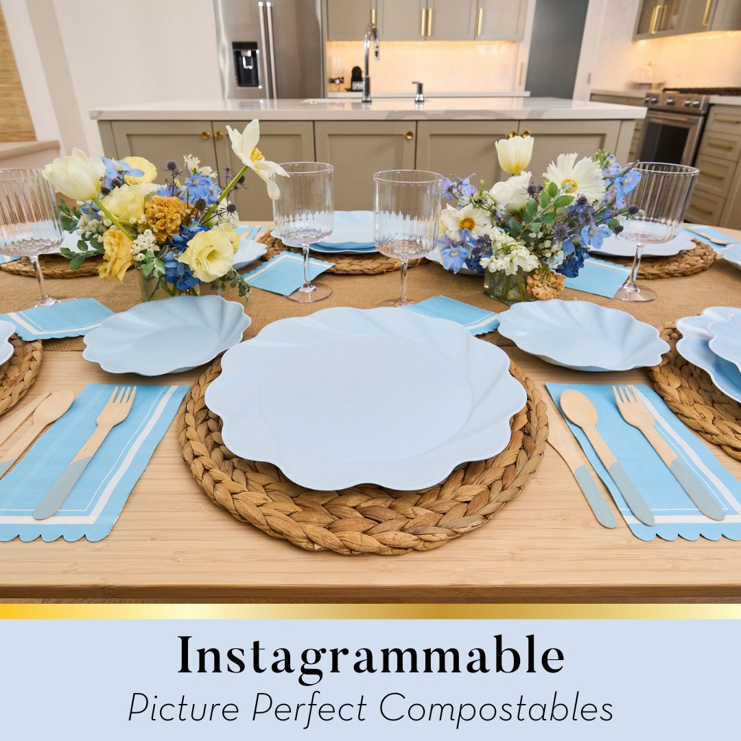 Simply Eco Compostable Table Setting - Sky Blue