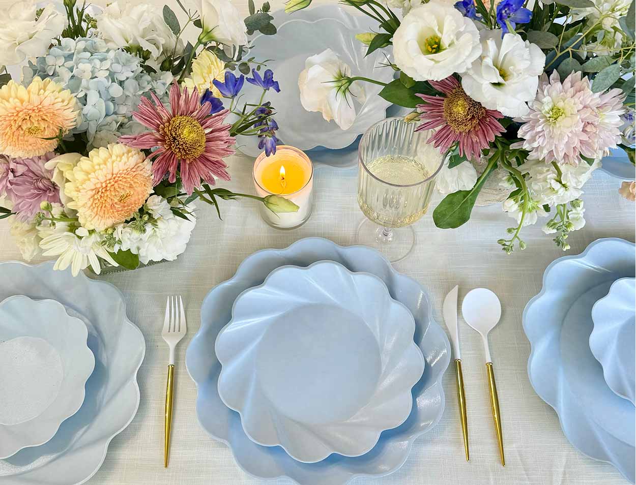 Simply Eco Compostable Table Setting - Sky Blue